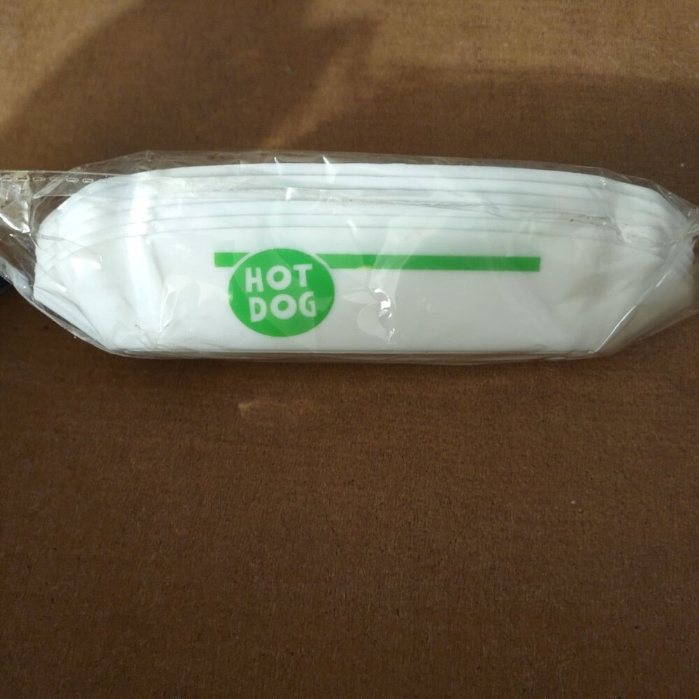 Summer Sizzle 6Pk Hotdog Koozies White Plastic Food Holder For Picnic & BBQ-NEW